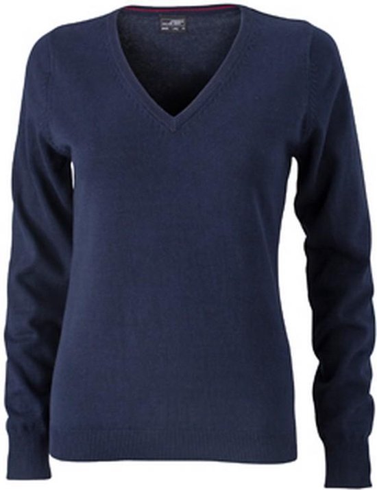 James and Nicholson Vrouwen/dames V-hals pullover (Marine)