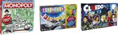 Spellenbundel - Bordspellen - 3 Stuks - Monopoly Classic & Levensweg Elektronisch Bankieren & Cluedo