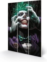 Poster - Dc Comics Joker (crazy Close Up) Wood - 295 X 20 Cm - Multicolor
