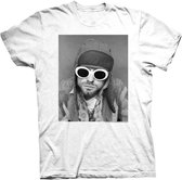 Kurt Cobain Heren Tshirt -M- Sunglasses Photo Wit