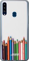 Samsung Galaxy A20s Hoesje Transparant TPU Case - Pencils #ffffff