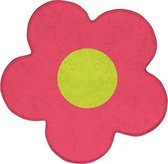 Achoka Vloerkleed Bloem - Vloerkleed kinderkamer - Carpet - Ø 75 cm - Extra zacht - Roze