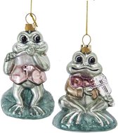 Green Frog With Glitter 4.25 Inch