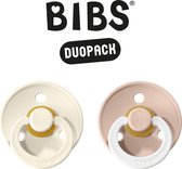 BIBS Fopspeen - Maat 2 (6-18 maanden) DUOPACK - Ivory & Blush Night - BIBS tutjes - BIBS sucettes