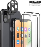 2 Pack Camera Lens Protector + 2 Pack Tempered Glass Full 3D Glass Screen Protector Geschikt voor: Apple iPhone 11 Pro Max