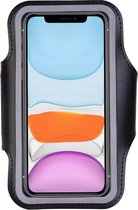 JAWW Universele Smartphone Hardloop Armband Zwart/ Hardloopband Sportband - Inclusief ruimte voor 10 pasjes en 2 sleutels - Hardloop Riem Met Smartphone Houder / Geschikt voor alle telefoons door de grote opbergruimte - 100% Spatwaterdicht