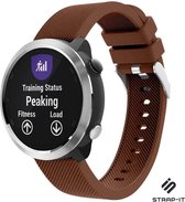 Siliconen Smartwatch bandje - Geschikt voor  Garmin Vivoactive 4 silicone band - 45mm - koffiebruin - Strap-it Horlogeband / Polsband / Armband