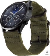 Nylon Smartwatch bandje - Geschikt voor  Samsung Gear S3 Classic & Frontier nylon gesp band - groen - Strap-it Horlogeband / Polsband / Armband