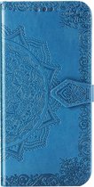 Hoesje Met Pasjeshouder Geschikt voor iPhone 11 - Mandala Bookcase - Turquoise
