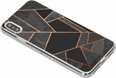 Design Backcover iPhone Xs Max hoesje - Grafisch Zwart / Koper