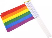 Regenboogvlag | Pride vlag | LGBT | Regenboog decoratie | 14 x 21 cm | Able & Borret