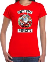 Fout Kerst shirt / Kerst t-shirt Northpole roulette rood voor dames - Kerstkleding / Christmas outfit S