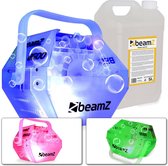 Bellenblaasmachine - BeamZ B500 LED - Transparante bellenblaas machine met LED's en 5 liter bellenblaasvloeistof - Compleet startpakket!