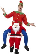 Smiffy's - Kerst & Oud & Nieuw Kostuum - Ritje Op Een Kerstman Kostuum - Rood - One Size - Kerst - Verkleedkleding