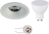 LED Spot Set - Pragmi Nora Pro - GU10 Fitting - Dimbaar - Inbouw Rond - Mat Wit - 6W - Natuurlijk Wit 4200K - Ø82mm - BSE