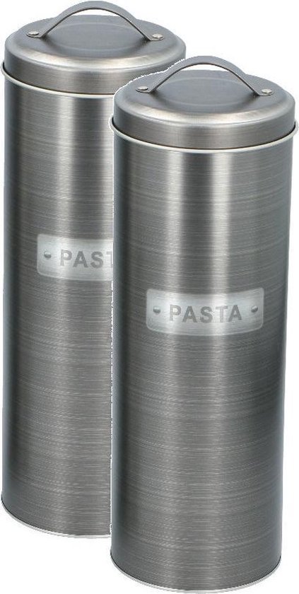 Jongleren Groot Shuraba 2x Metalen pasta voorraadblikken/bewaarblikken antraciet grijs 33 x 11 cm  rond -... | bol.com