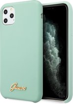 Guess Vintage Siliconen Backcase hoesje iPhone 11 Pro Max Groen