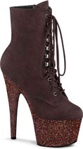 Pleaser Plateau Laarzen, Paaldans schoenen -37 Shoes- ADORE-1020FSMG Paaldans schoenen Bruin/Multicolours