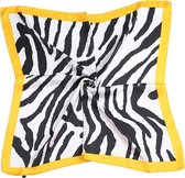 Dielay - Sjaal Silky Feel - 70x70 cm - Zebra - Geel