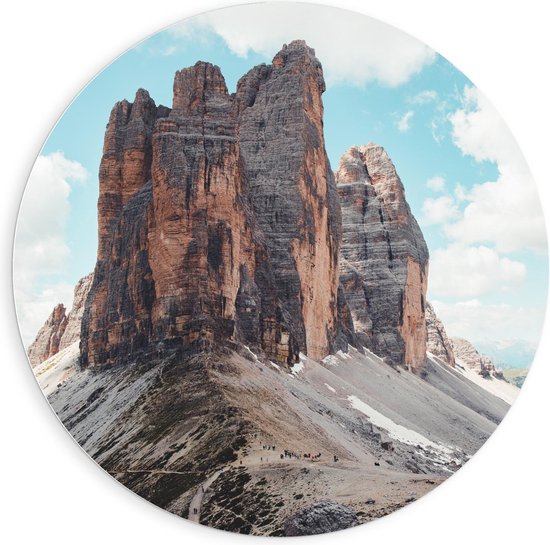 Forex Wandcirkel - Three Peaks Nature Park - Italy - Foto op Wandcirkel (met ophangsysteem)