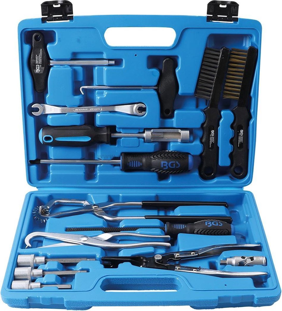 BGS Gereedschapset  - Voor remtrommels - In kunststof koffer - Blauw, Zilver, Zwart