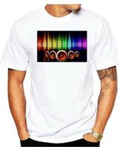 LED - T-shirt - Equalizer - Wit - Beatbox - S