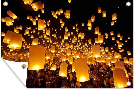 Affiche de jardin de ballons de souhait ascendant toile lâche