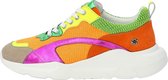 KUNOKA IZZI platform sneaker multicolor - Sneakers Dames - maat 37 - Oranje Groen Geel Roze beige
