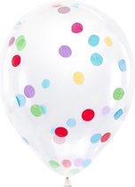 PARTYDECO - 6 doorzichtige latex confetti ballonnen