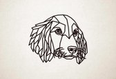 Line Art - Hond - Cocker Spaniel - M - 60x70cm - Zwart - geometrische wanddecoratie