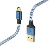 Hama Oplaad-/gegevenskabel Reflective Micro-USB 1,5 M Blauw