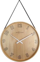 NeXtime NE-3234ZW Wandklok Loop Ø40 Hout Zwart