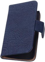 Bark Bookstyle Wallet Case Hoesjes voor Sony Xperia E4 Donker Blauw