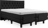 Boxspring Elektrische 160x200 Compleet Zwart Gecapitoneerd