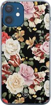 iPhone 12 hoesje siliconen - Bloemen flowerpower | Apple iPhone 12 case | TPU backcover transparant