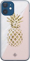 iPhone 12 hoesje siliconen - Ananas | Apple iPhone 12 case | TPU backcover transparant