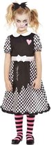 Smiffy's - Pop kostuum Kostuum - Kapotte Kinderpop - Meisje - Zwart / Wit - Small - Halloween - Verkleedkleding