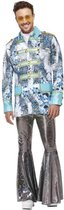 Elton John Kostuum | Blauwe Psychedelische Jas Elton Man | Medium | Carnaval kostuum | Verkleedkleding