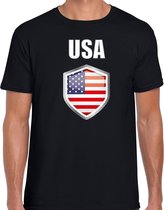 USA landen t-shirt zwart heren - Amerikaanse landen shirt / kleding - EK / WK / Olympische spelen USA outfit S