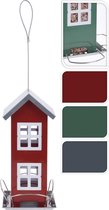 3x Tuinvogels hangende voeder silo/voederhuisje groen - 13 x 13 x 27 cm - Winter vogelvoer huisjes