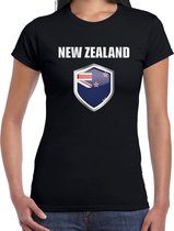 Nieuw Zeeland landen t-shirt zwart dames - Nieuw Zeelandse landen shirt / kleding - EK / WK / Olympische spelen New Zealand outfit L