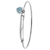 Stalen kinderarmband blue zircon kristal