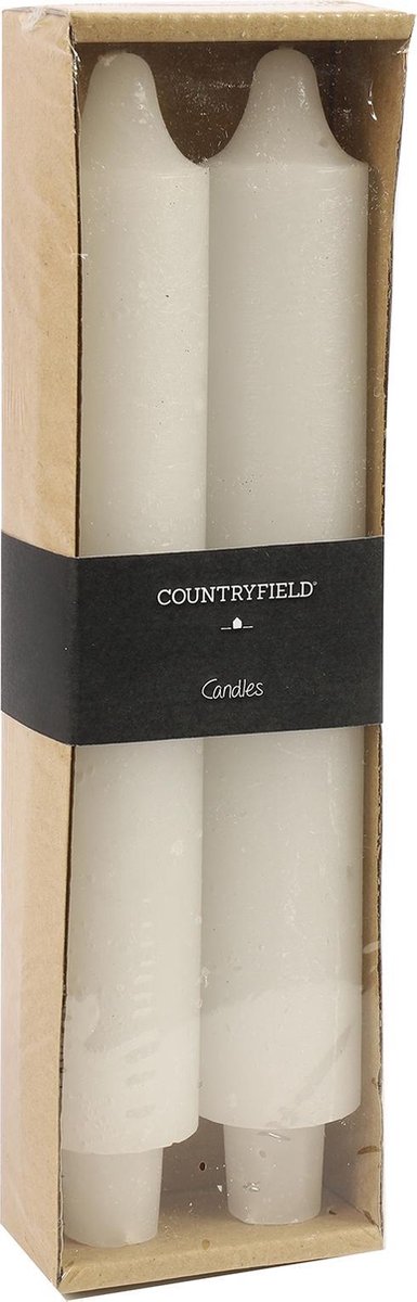 Countryfield Set van 2 kaarsen Countryfield 25cm | Wit