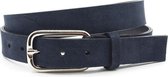 JV Belts - Blauwe suede dames riem 3 cm breed - Blauw - Basic - Echt Suede leer - Taille: 85cm - Totale lengte riem: 100cm