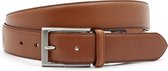 Bruine riem met rits 3.2 cm breed - Cognac - Geldriem - Echt Leer - Taille: 110cm - Totale lengte riem: 125cm