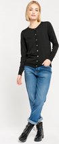 LOLALIZA Cardigan met lurex en knopen - Zwart - Maat S