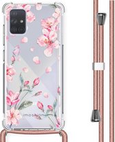 iMoshion Design hoesje met koord voor de Samsung Galaxy A71 - Bloem - Roze