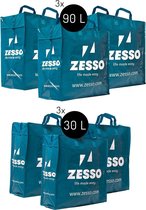 Zesso Big Shopper Mix Zesso Bag 3x M, 3x L - Voordeelpakket Set van 6