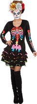 Neon skelet halloween jurkje voor dames 42 (XL)