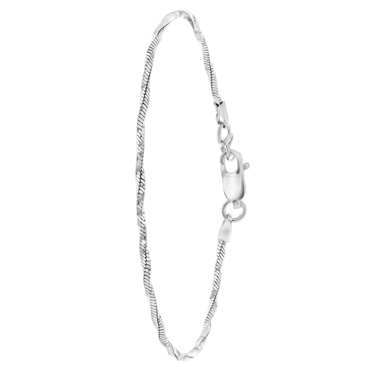 Lucardi Dames Armband gedraaid - Echt Zilver - Armband - Cadeau - 19 cm - Zilverkleurig